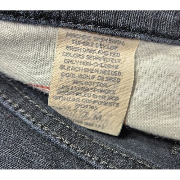 (3/$35) Lee Dungarees Juniors Size 7 Flare Pockets Black Denim Jeans - Picture 6 of 11